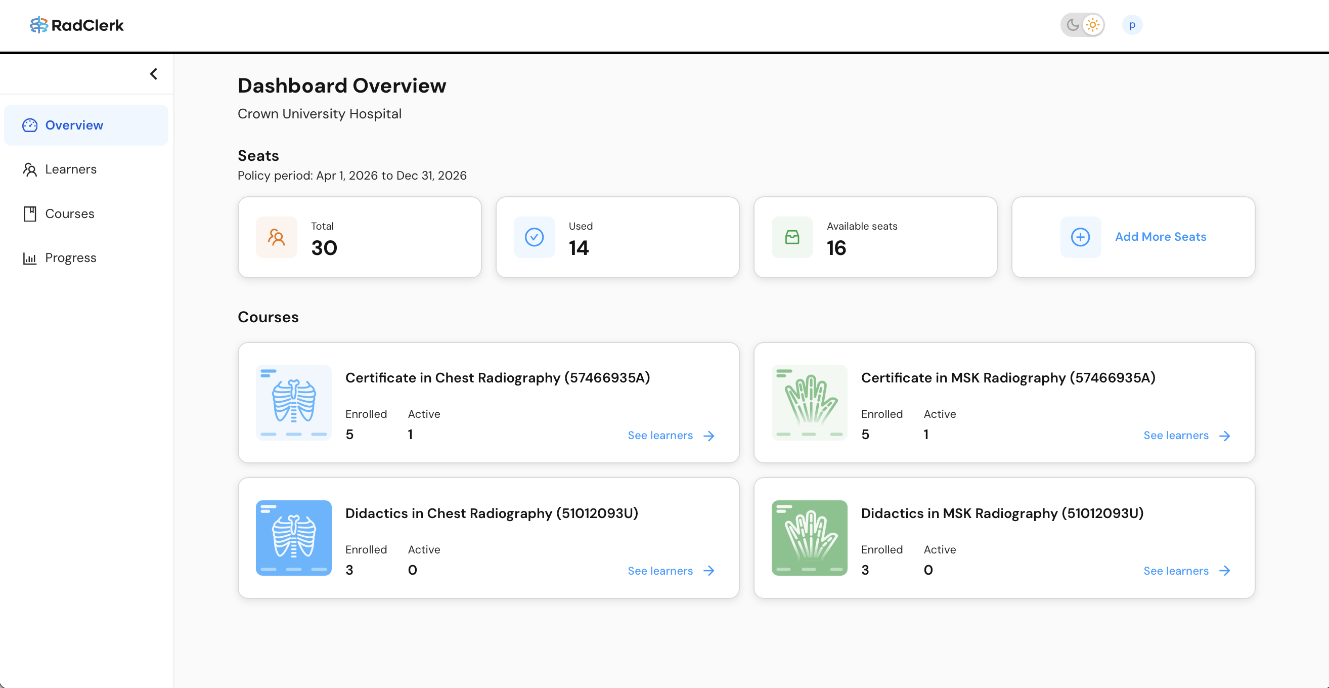 The RadClerk Institution Dashboard Is Here